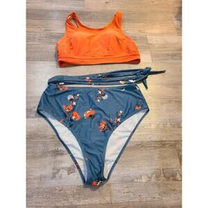 Unknown brand xl women's floral high waist bikini set